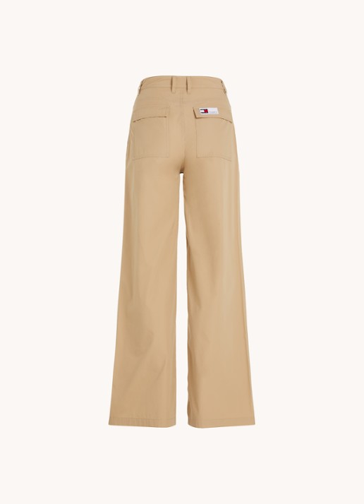 Tommy Hilfiger High waist loose fit cargobroek van  katoen - detail 2 zand