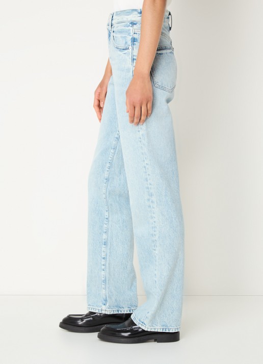 Tommy Hilfiger High waist straight leg jeans met lichte wassing - detail 4 indigo