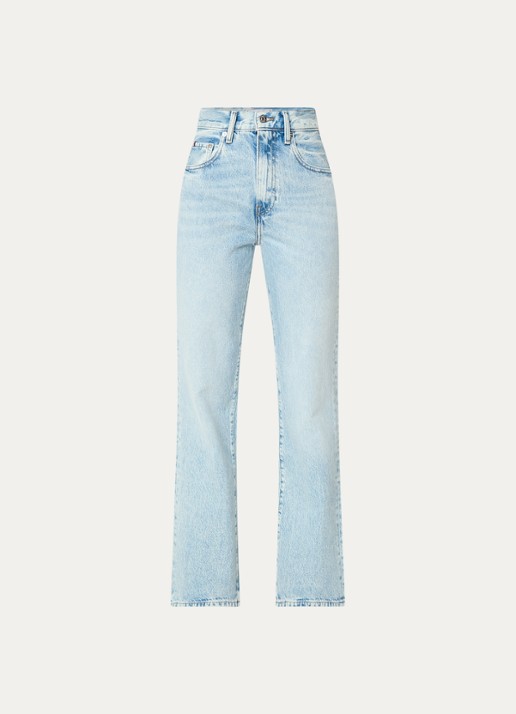 Tommy Hilfiger High waist straight leg jeans met lichte wassing - voorkant indigo