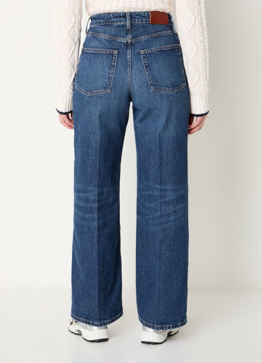 Tommy Hilfiger High waist wide leg jeans met donkere wassing - achterkant 2 indigo