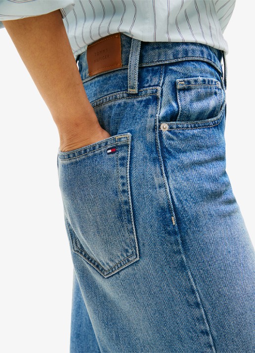 Tommy Hilfiger High waist wide leg jeans  met steekzakken - detail 2 indigo