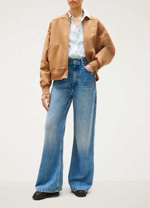Tommy Hilfiger High waist wide leg jeans  met steekzakken - voorkant 4 indigo