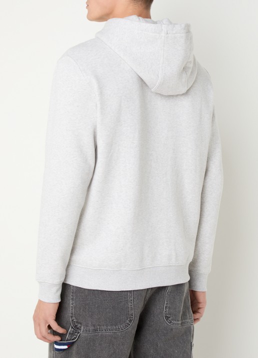 Tommy Hilfiger Hoodie met gemêleerd dessin en logoborduring - achterkant 5 grijsmele