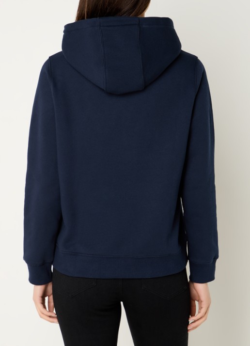 Tommy Hilfiger Hoodie met kangoeroezak en logo - achterkant 3 donkerblauw