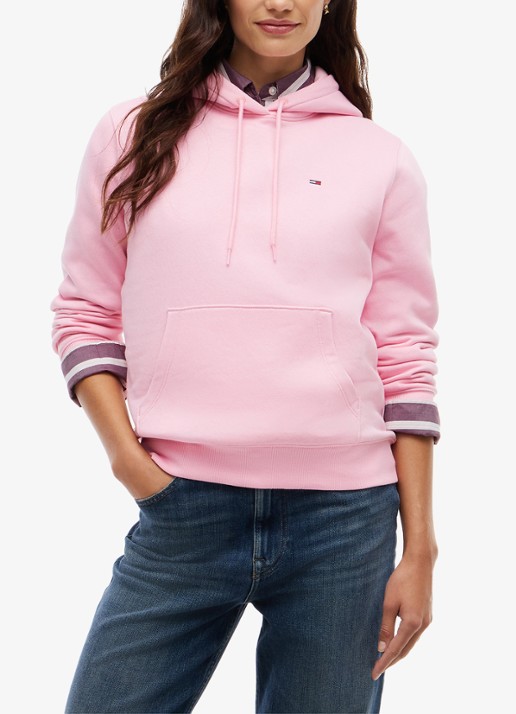 Tommy Hilfiger Hoodie met kangoeroezak en logo - detail 3 roze