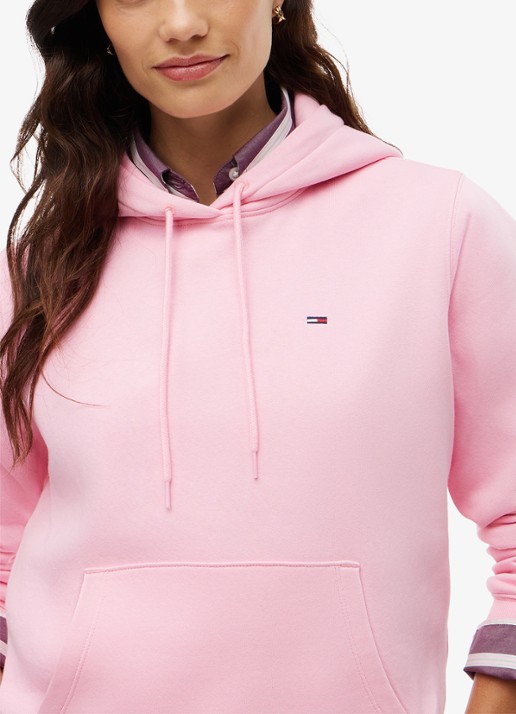 Tommy Hilfiger Hoodie met kangoeroezak en logo - detail 4 roze