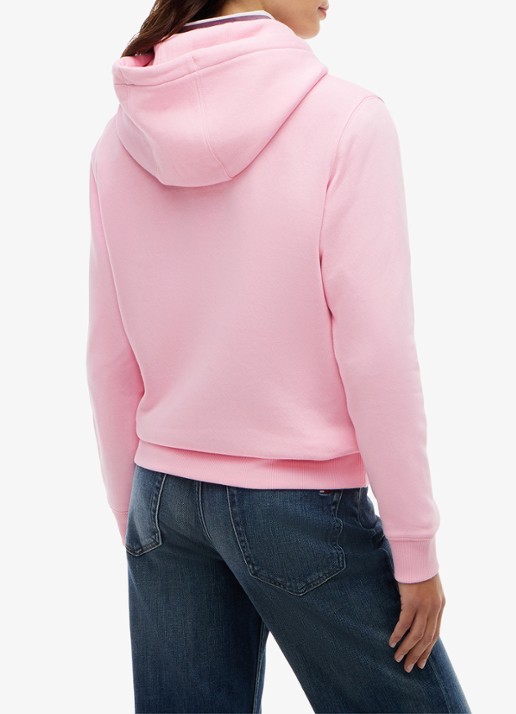 Tommy Hilfiger Hoodie met kangoeroezak en logo - achterkant 3 pink sugar-tpf / roze