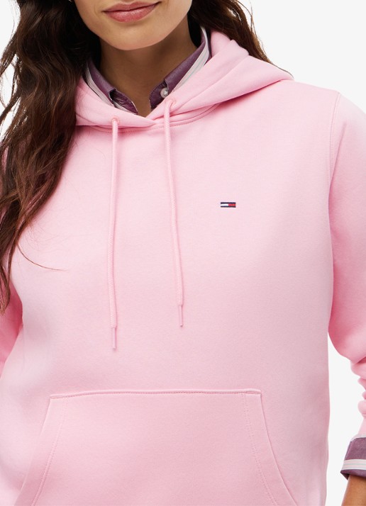 Tommy Hilfiger Hoodie met kangoeroezak en logo - detail 2 pink sugar-tpf / roze