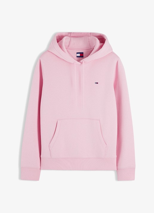 Tommy Hilfiger Hoodie met kangoeroezak en logo - voorkant 4 pink sugar-tpf / roze