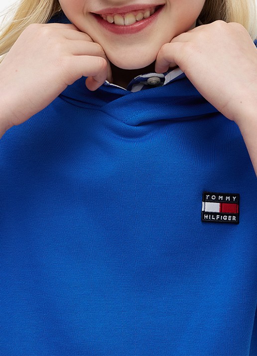 Tommy Hilfiger Hoodie met kangoeroezak  - detail 4 blauw