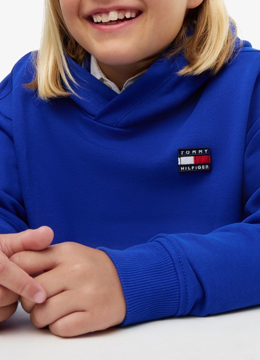 Tommy Hilfiger Hoodie met kangoeroezak  - detail 3 kobaltblauw