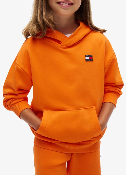Tommy Hilfiger Hoodie met kangoeroezak  - detail 3 oranje