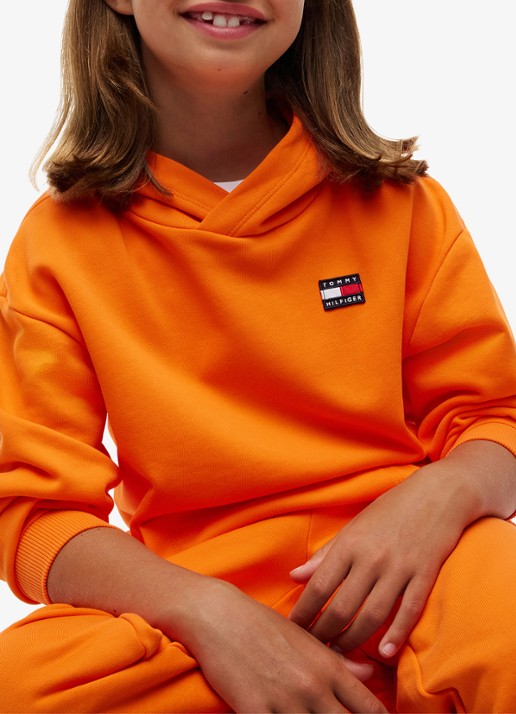 Tommy Hilfiger Hoodie met kangoeroezak  - detail 5 oranje