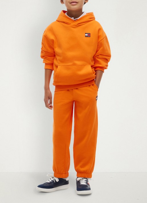 Tommy Hilfiger Hoodie met kangoeroezak  - voorkant 2 oranje