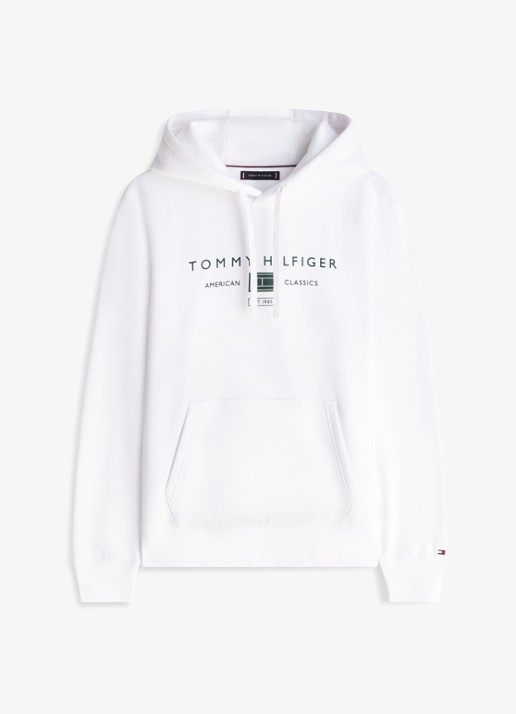 Tommy Hilfiger Hoodie met logo - voorkant 4 wit