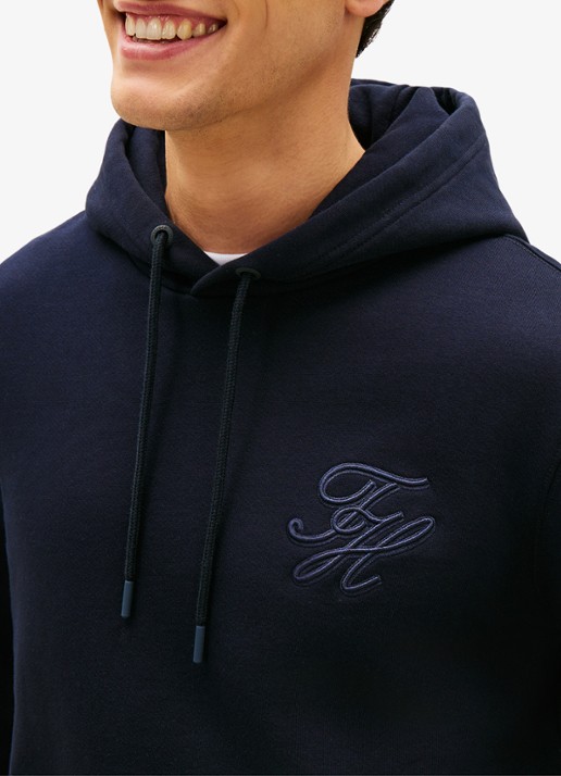 Tommy Hilfiger Hoodie met logoborduring - detail 4 donkerblauw