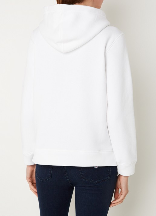 Tommy Hilfiger Hoodie van fleece met logoborduring - achterkant 3 wit