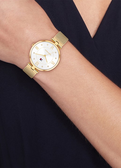 Tommy Hilfiger Horloge TH1782805   - voorkant 4 goud