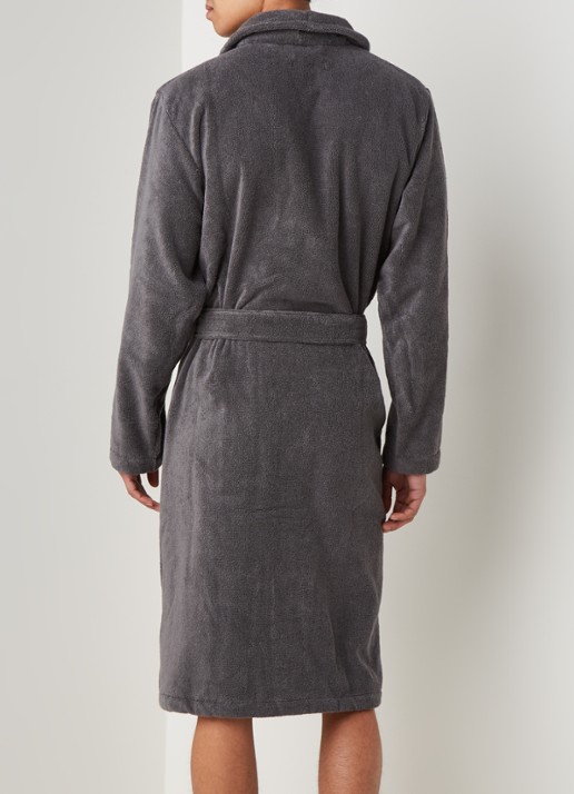 Tommy Hilfiger Icon badjas van katoen - achterkant 4 donkergrijs