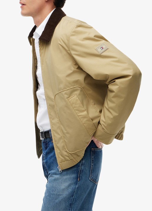 Tommy Hilfiger  Ivy jas met details van corduroy  - detail 2 khaki