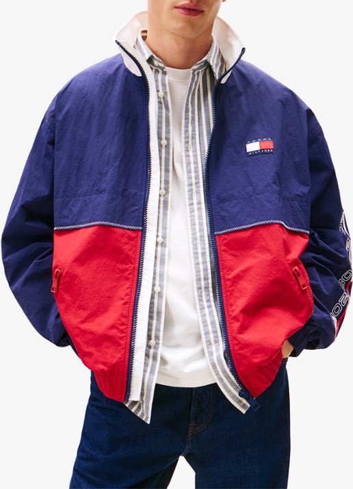 Tommy Hilfiger Jack met logo- en backprint - achterkant 8 donkerblauw