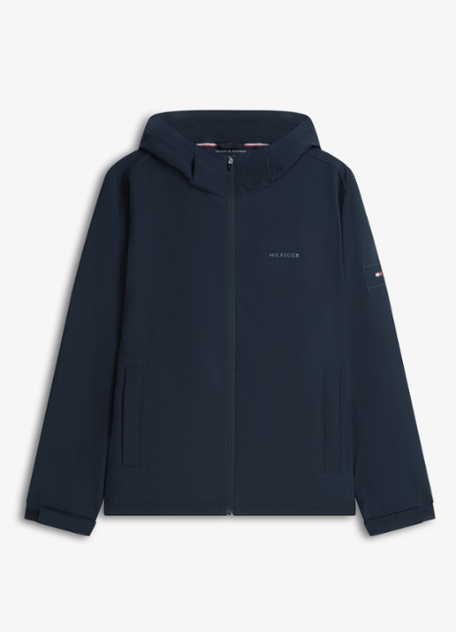 Tommy Hilfiger Jack met logo en steekzakken - voorkant 2 blauw