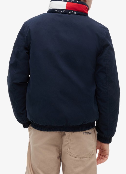 Tommy Hilfiger Jack met logo en steekzakken - achterkant dark night navy-c1g