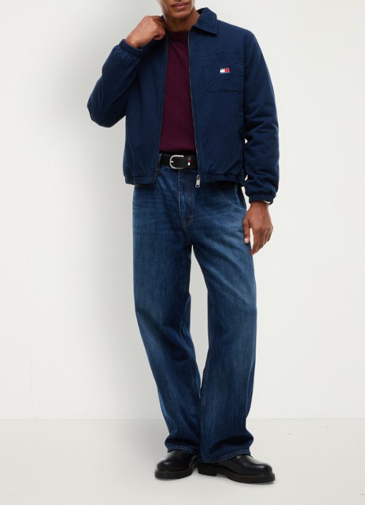 Tommy Hilfiger Jack met logoborduring - voorkant 2 donkerblauw