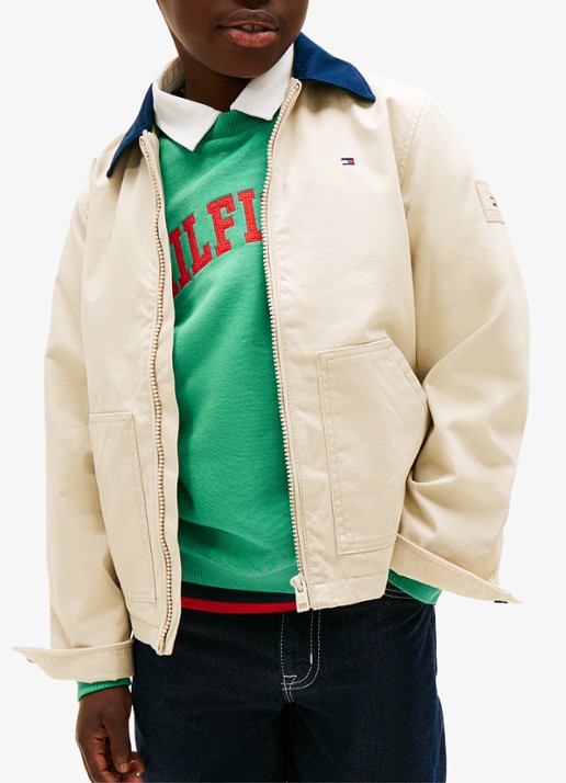 Tommy Hilfiger Jack met logoborduring - detail beige