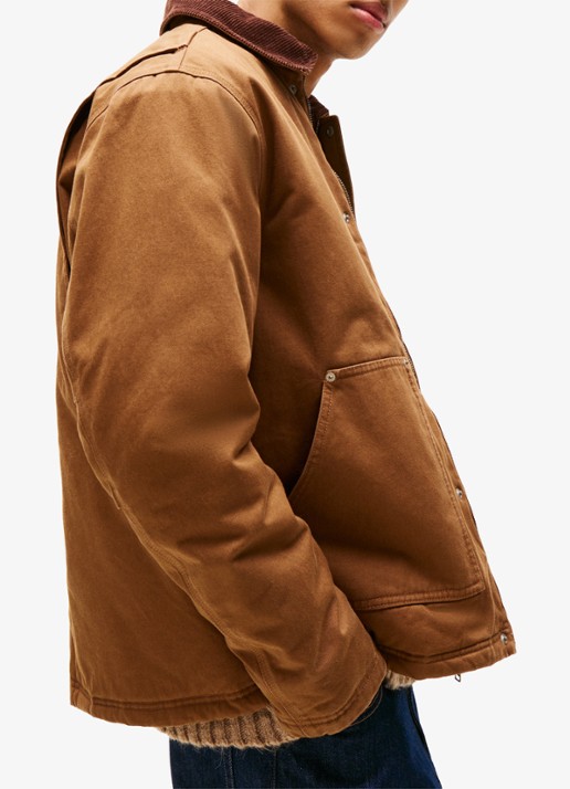 Tommy Hilfiger Jack van corduroy met teddy voering - detail 6 oranjebruin