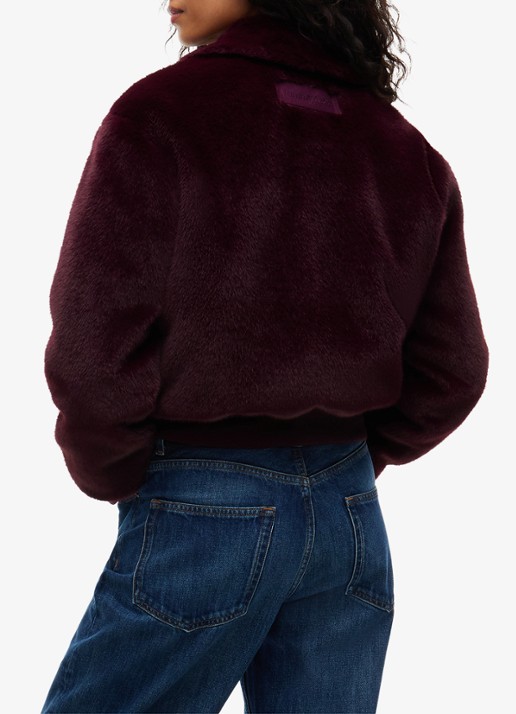 Tommy Hilfiger Jack van imitatiebont - achterkant 4 donkerrood