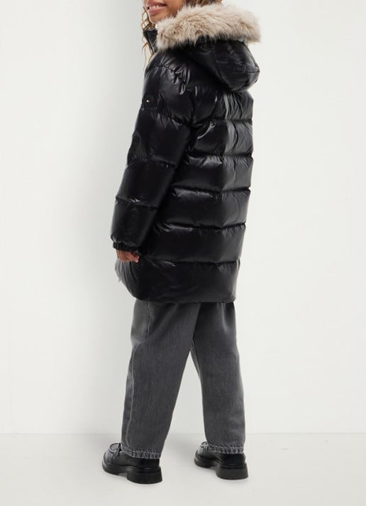 Tommy Hilfiger Jas met donsvulling en capuchon - achterkant 4 zwart