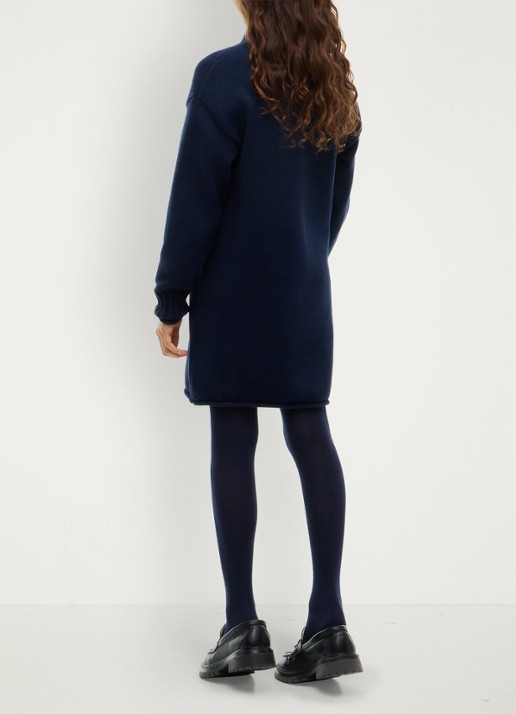 Tommy Hilfiger Jurk met logoborduring - achterkant donkerblauw