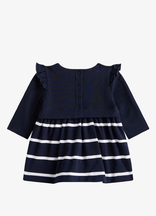 Tommy Hilfiger Jurk met streepprint - achterkant donkerblauw