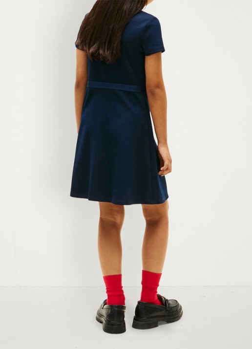 Tommy Hilfiger Jurk met streepprint  - achterkant 5 donkerblauw