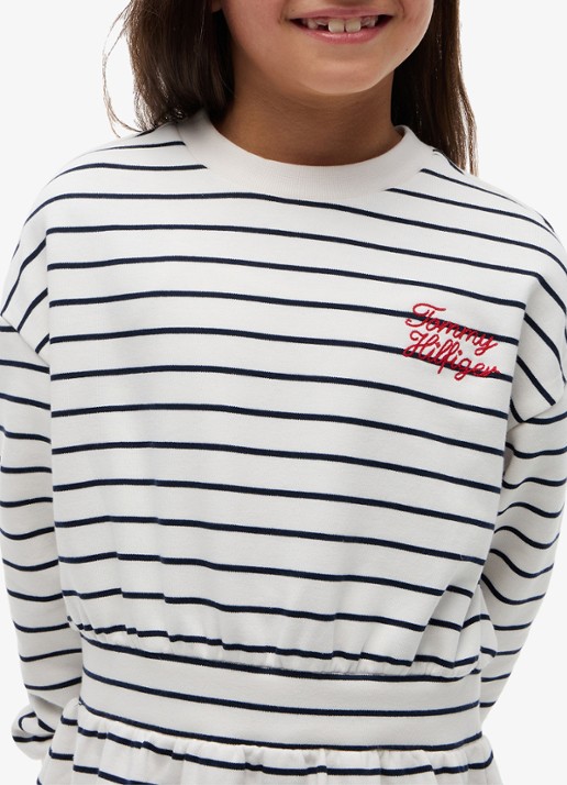 Tommy Hilfiger Jurk met streepprint - detail 4 dark night navy stripes-c1g / wit