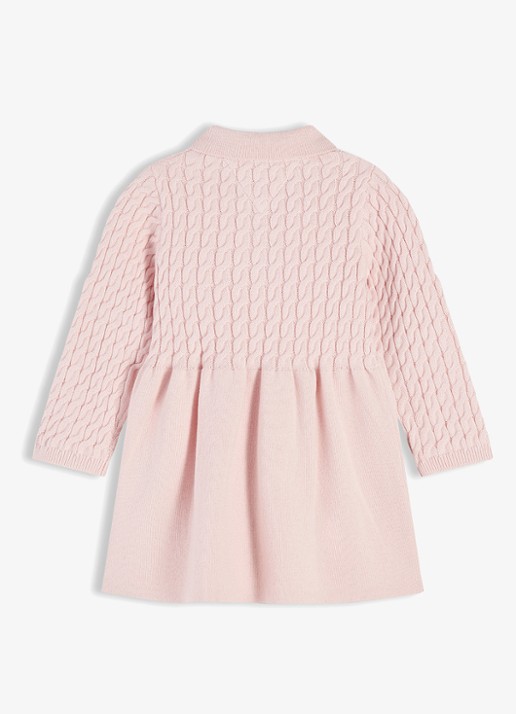 Tommy Hilfiger Kabelgebreide jurk met logoborduring - achterkant 2 roze