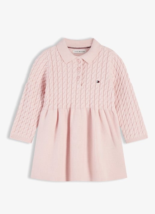 Tommy Hilfiger Kabelgebreide jurk met logoborduring