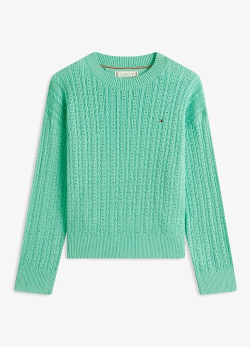 Tommy Hilfiger Kabelgebreide trui met logoborduring