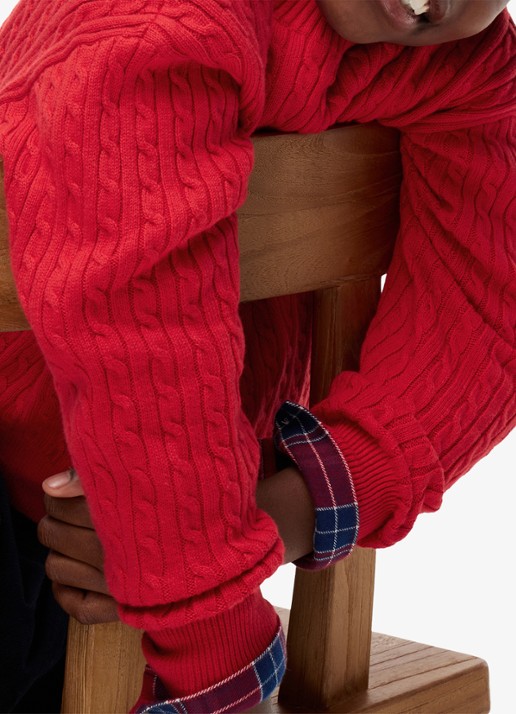 Tommy Hilfiger Kabelgebreide trui met logoborduring - detail 2 red-xlg