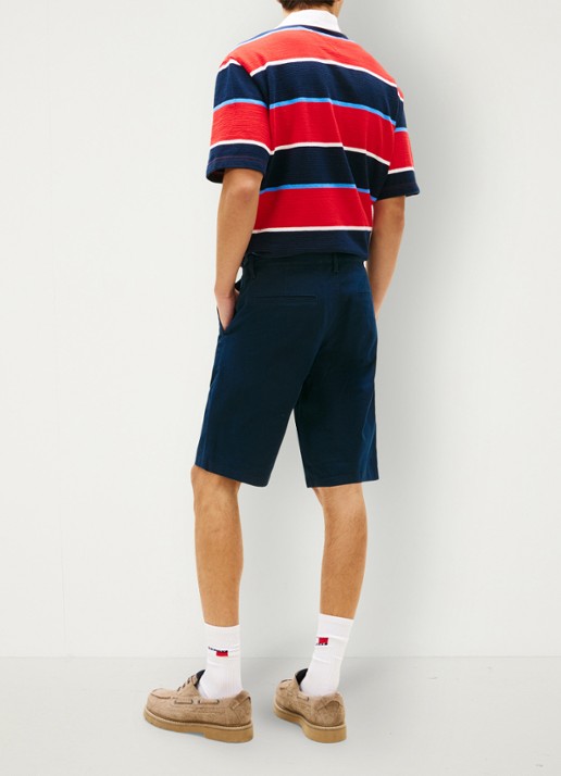 Tommy Hilfiger Korte broek in katoenblend - achterkant donkerblauw