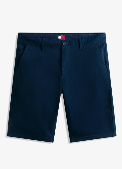 Tommy Hilfiger Korte broek in katoenblend - voorkant 4 donkerblauw