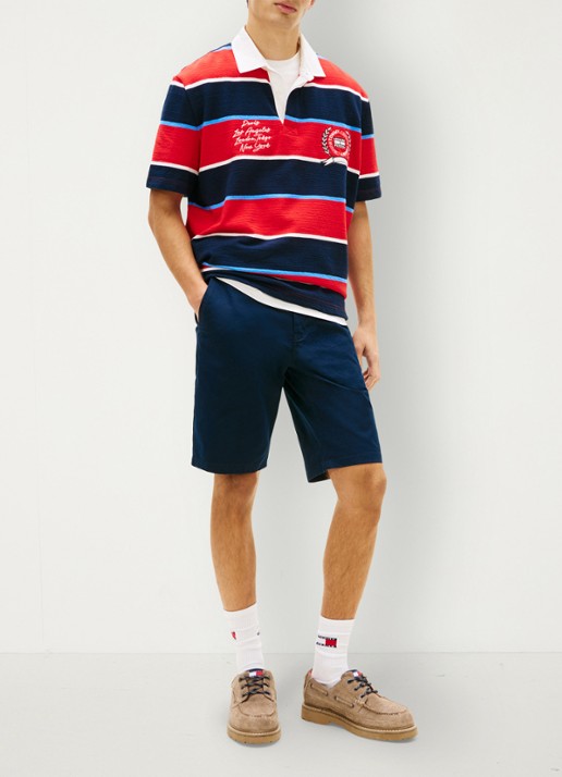Tommy Hilfiger Korte broek in katoenblend - voorkant 5 donkerblauw