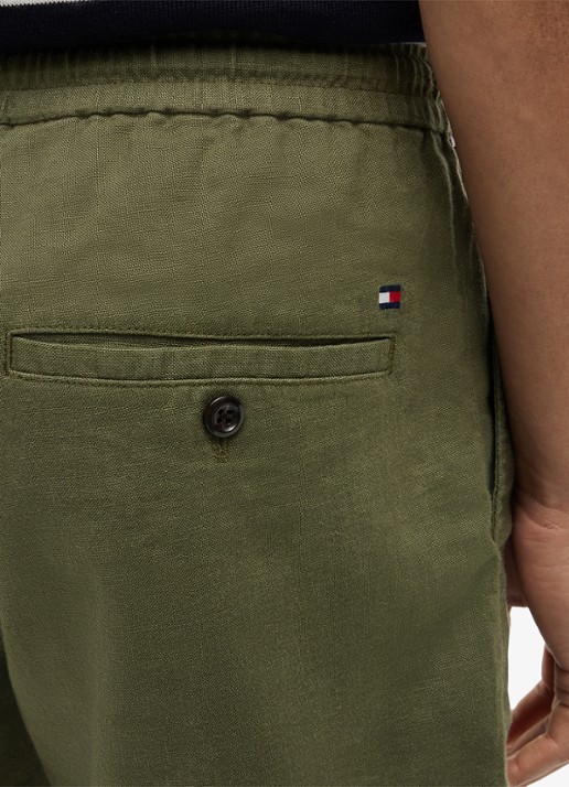 Tommy Hilfiger Korte broek in linnenblend - detail 3 groen