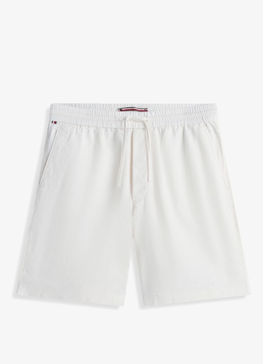 Tommy Hilfiger Korte broek in linnenblend - voorkant 2 ivoor