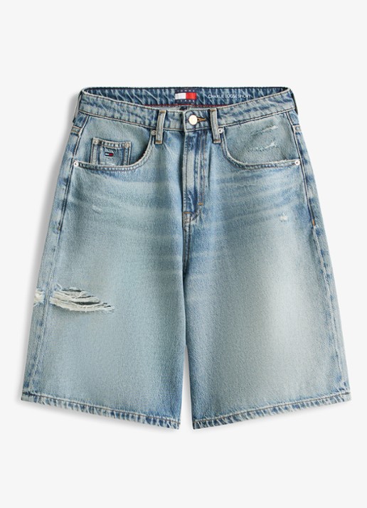Tommy Hilfiger Korte broek van denim - voorkant donkerblauw