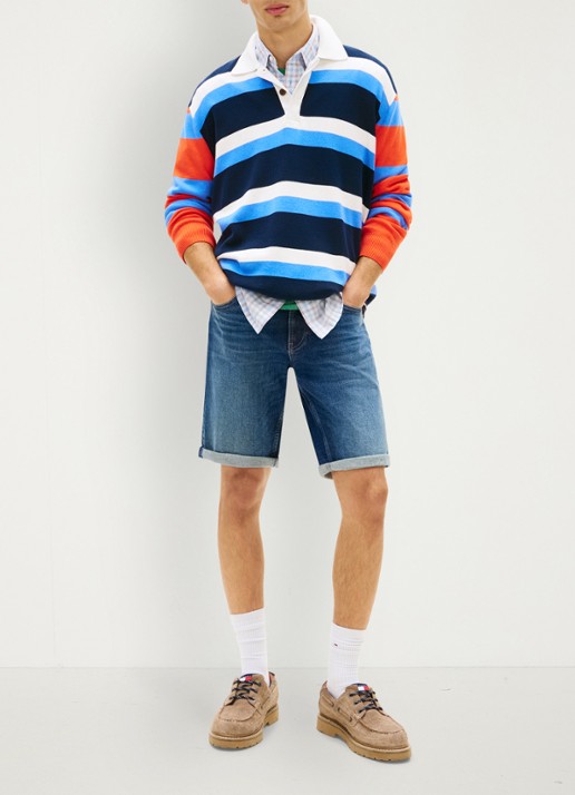 Tommy Hilfiger Korte broek van denim - voorkant 2 denim