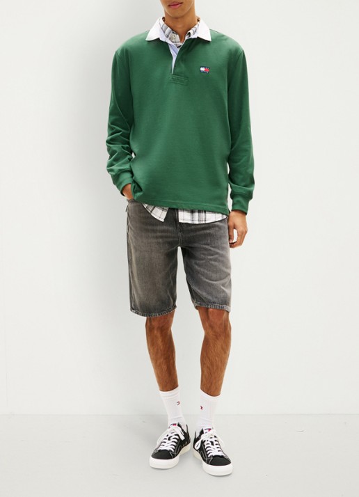Tommy Hilfiger Korte broek van denim - voorkant 5 middengrijs