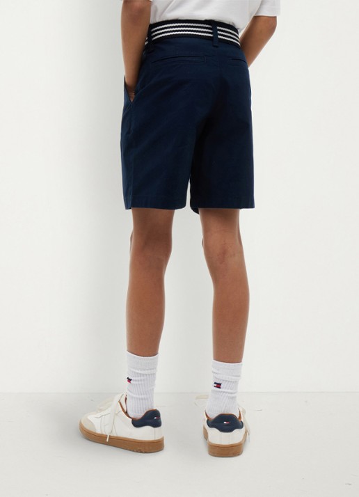 Tommy Hilfiger Korte chino in katoenblend - achterkant 3 dark night navy-c1g