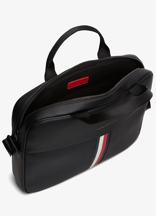 Tommy Hilfiger Laptoptas met logo - detail 2 diepzwart